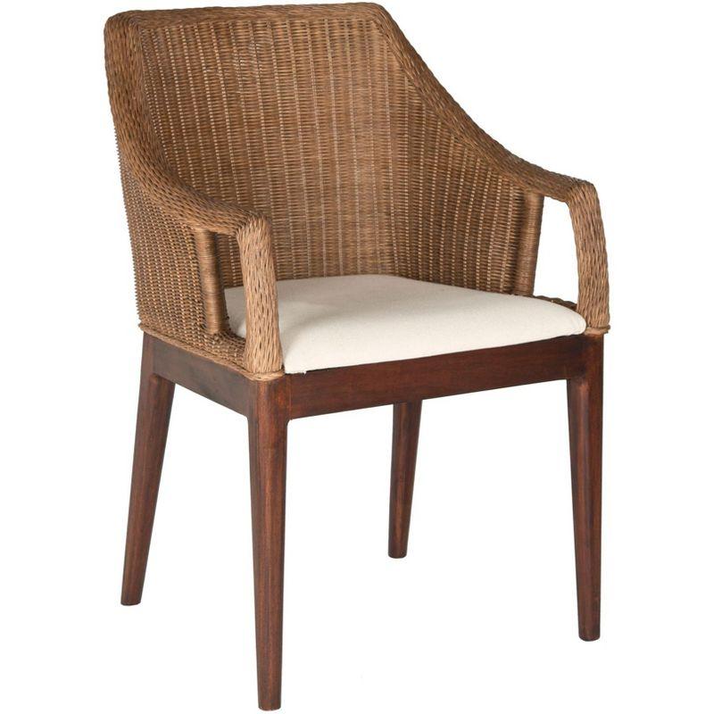 Enrico Arm Chair - Brown/White - Safavieh