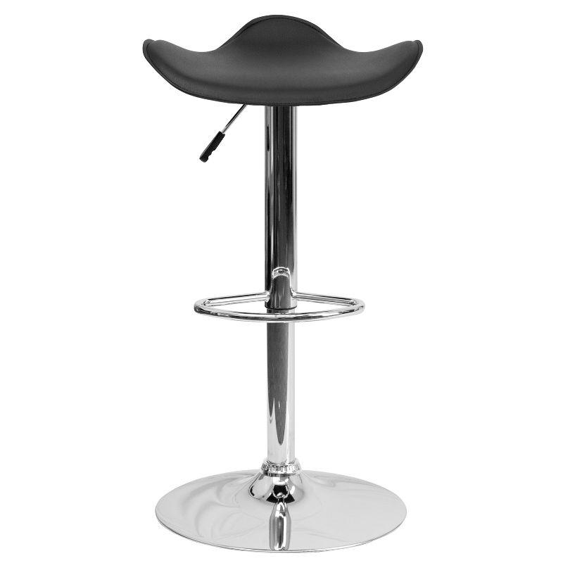 Black Adjustable Height Swivel Barstool with Chrome Base