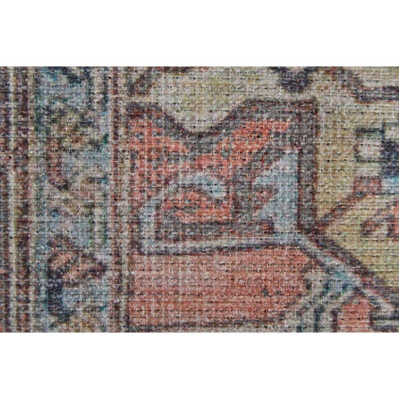 Percy Transitional Medallion Taupe/Red/Brown Area Rug