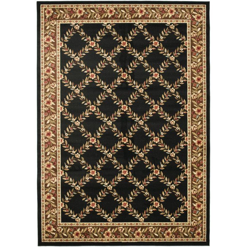 Lyndhurst LNH557 Power Loomed Area Rug - Black/Brown - 6'7"x9'6" - Safavieh