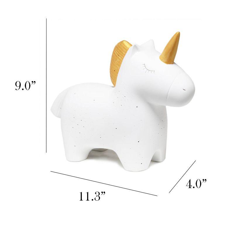 Porcelain Unicorn Shaped Table Lamp White - Simple Designs: Ceramic Nightstand Decor, ETL Listed, No Assembly Required