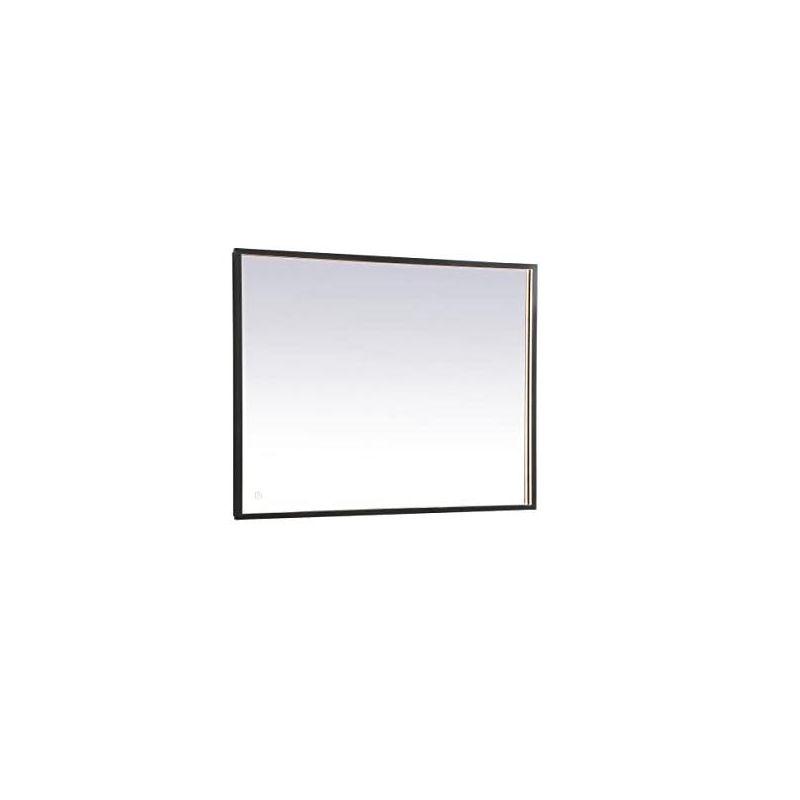 Elegant Lighting Pier 30x30 inch LED Mirror with Adjustable Color Temperature 3000K/4200K/6400K in Black