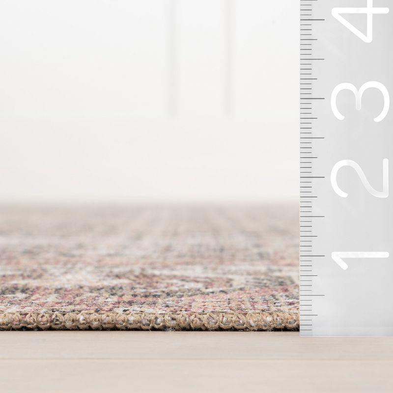 Nuloom Hillstone Collection Marlowe Traditional Vintage Medallion Area Rug, 6' 7" x 9', Light Rust