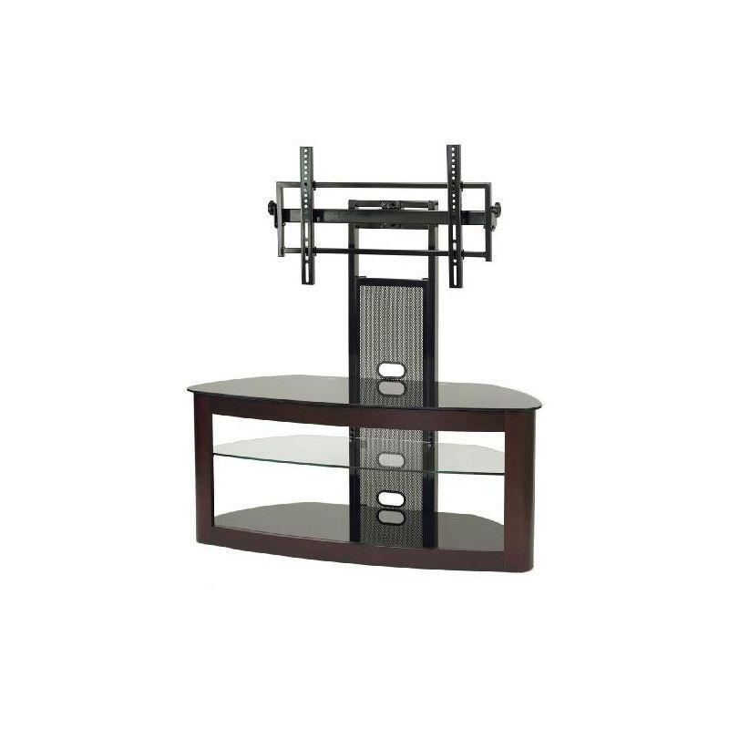 TransDeco Flat panel TV mounting system w/ 3 AV shelves for up to 80Inch plasma or LCD/LED TVs - Espresso