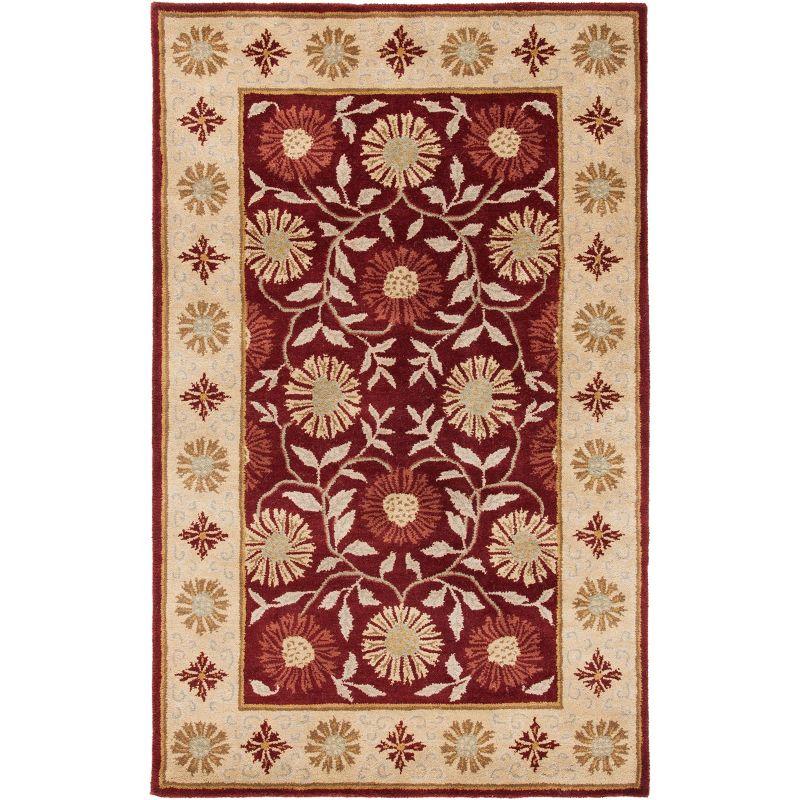 Heritage HG970 Handmade Area Rug - 5'x8' - Red/Beige - Safavieh