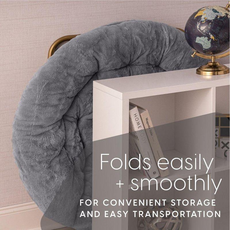Milliard Cozy Faux Fur Saucer Chair X-Large, Black