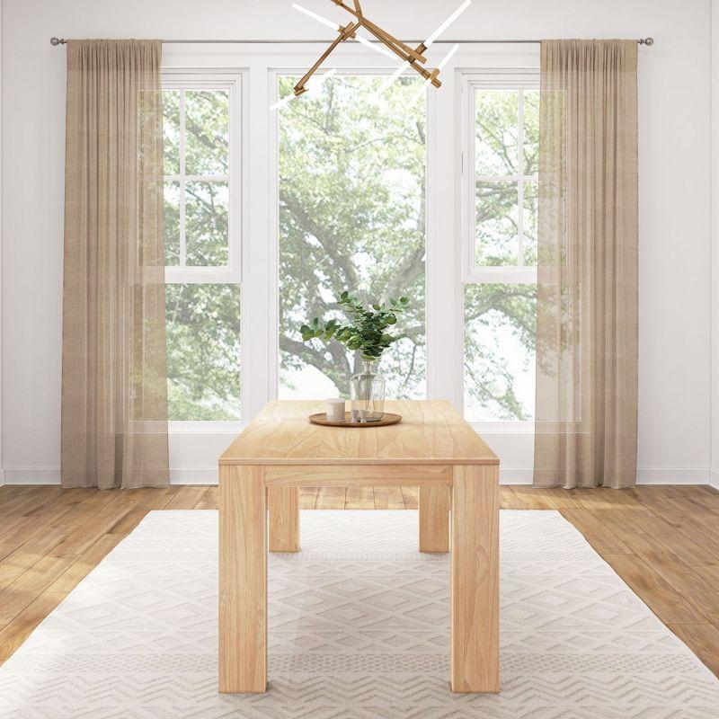 Plank+Beam 72" Modern Dining Table for 6, Solid Wood Rectangular Dining Table for Kitchen/Dining Room, Blonde Wirebrush