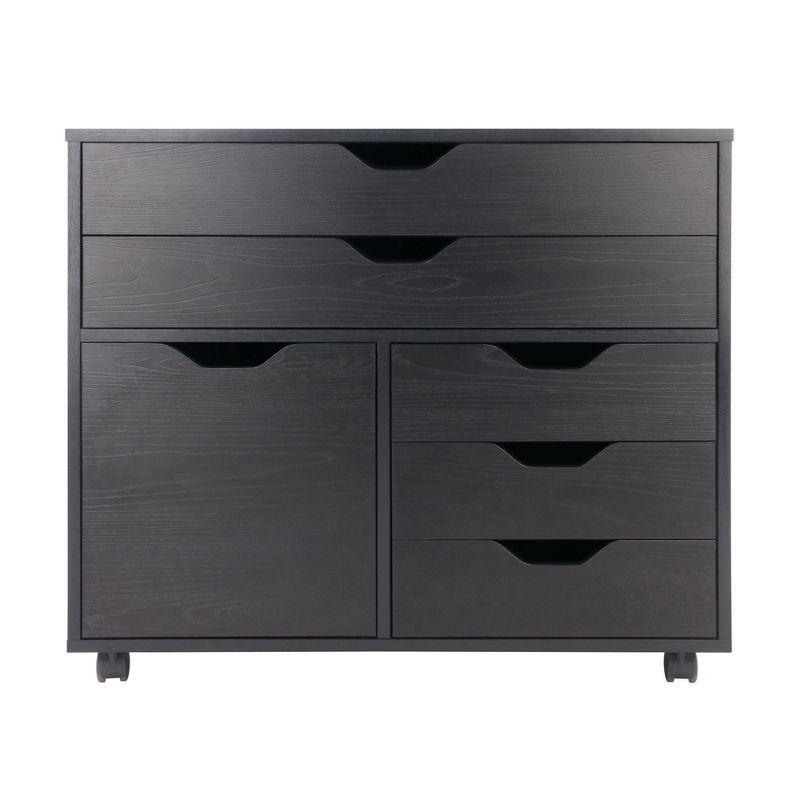 Modern Halifax 5-Drawer Mobile Storage Cabinet in Black