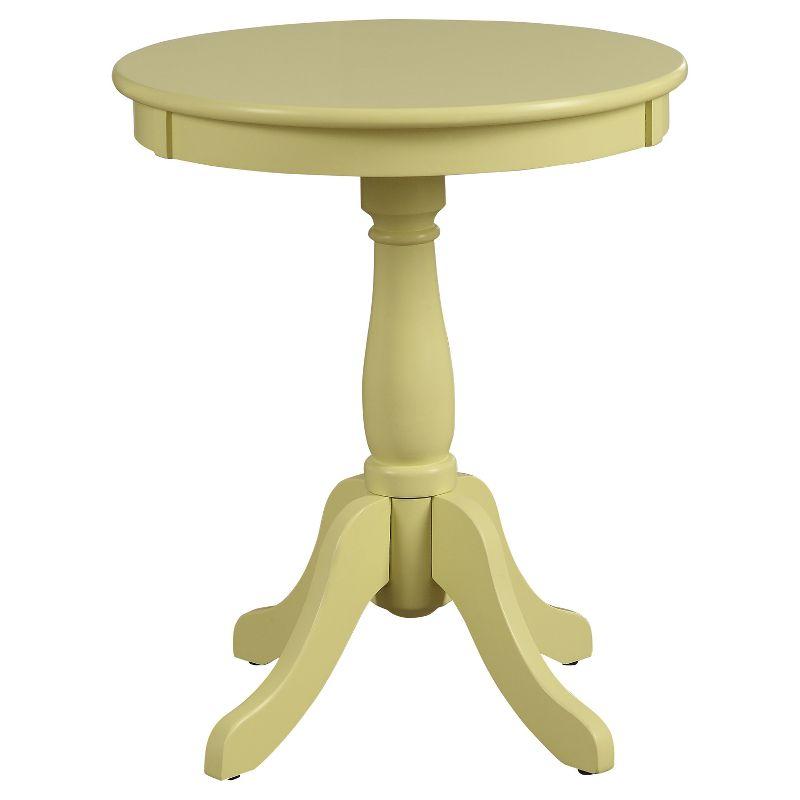 Yellow Round Wood Side Table with Graceful Legs