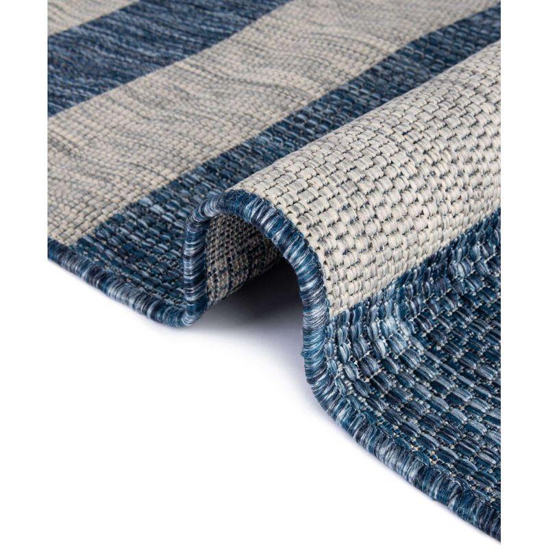 Unique Loom 7' 1 x 10' 0 Rectangle Indoor/Outdoor Striped Blue Area Rug
