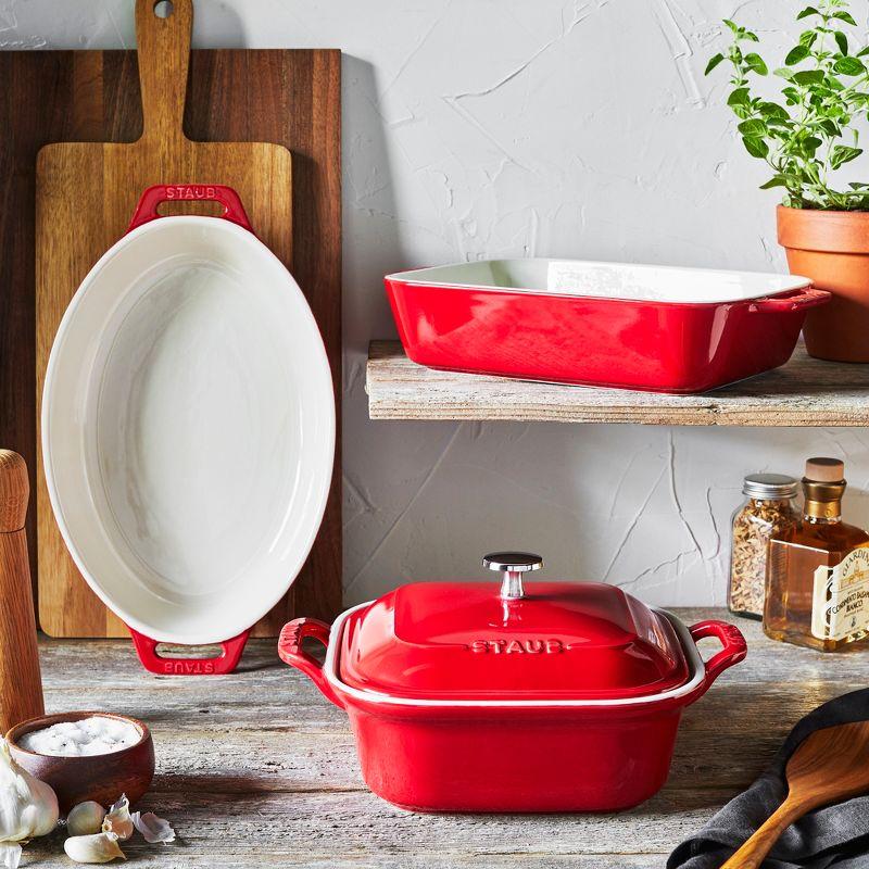 Cherry Red Ceramic 4-Piece Baking Dish Set