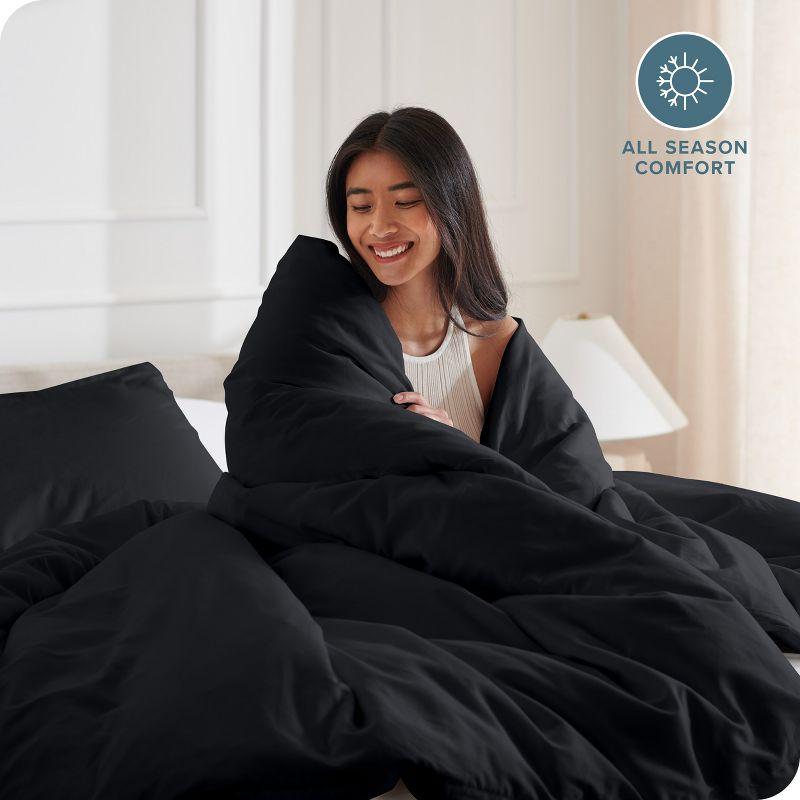 Full Black Double Brushed Duvet Cover Set by Bare Home