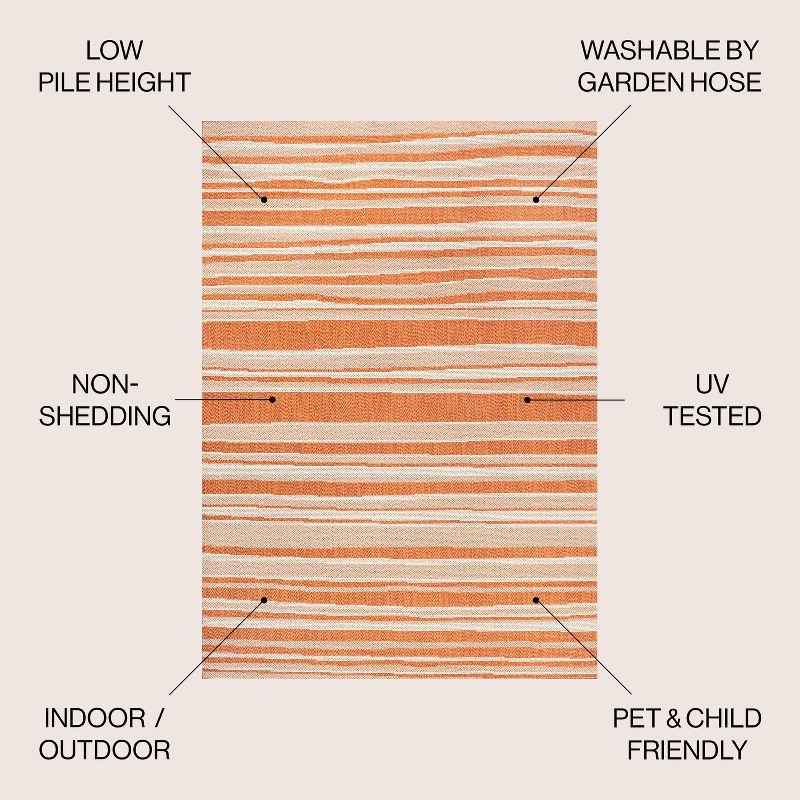 Castara Wavy Stripe Modern Indoor/Outdoor Area Rug - JONATHAN Y