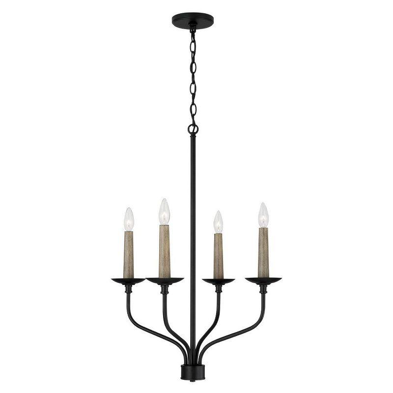 Matte Black Mini 4-Light Candle Chandelier