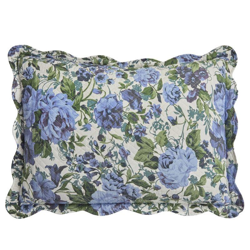 BrylaneHome Florence Sham - King, Navy Floral Multi