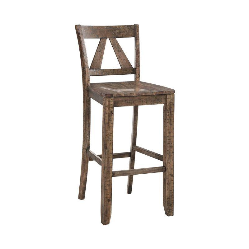 2pc 30" Flynn Barstool Set Walnut - Picket House Furnishings: Rustic Farmhouse Design, Wood Legs