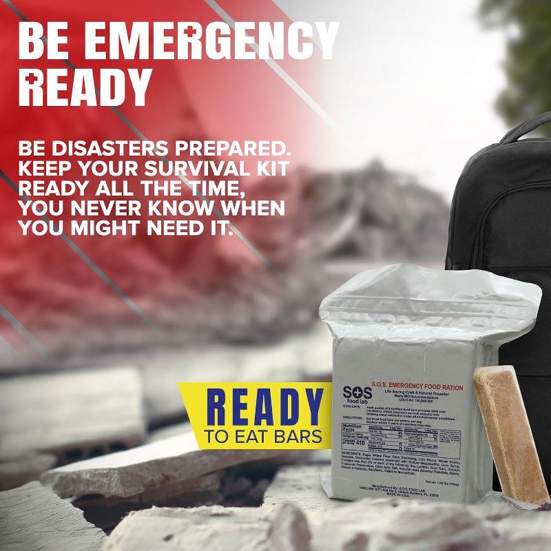 SOS Food Labs, Inc. 185000825 S.O.S. Rations Emergency 3600 Calorie Food bar - 3 Day/ 72 Hour Package with 5 Year Shelf Life!