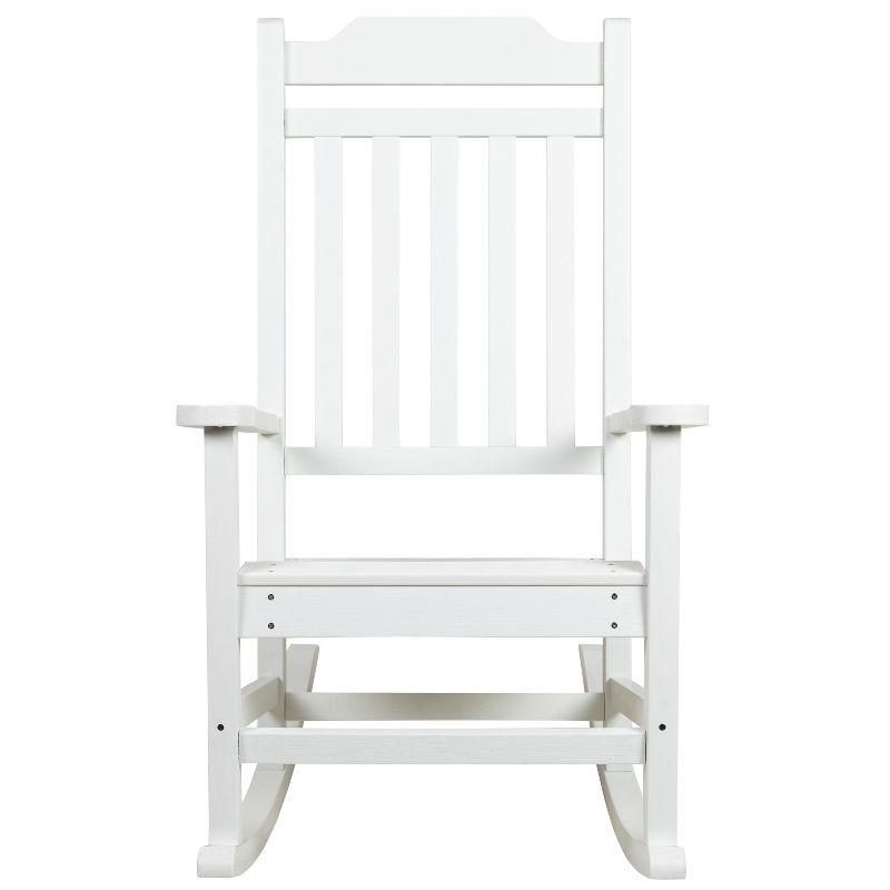 Winston White Poly Resin Wood Rocking Chair with Cushions