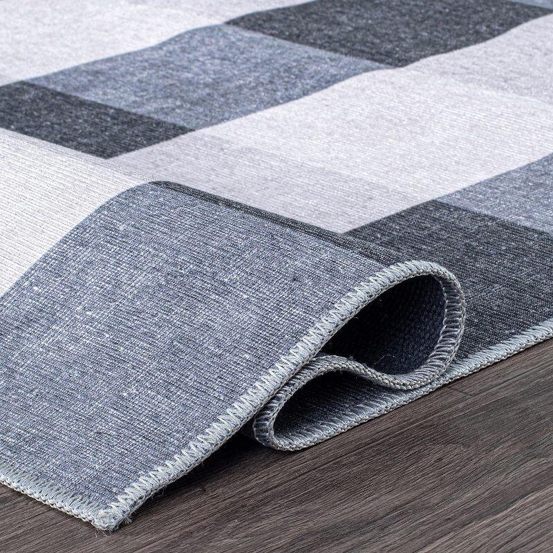 GeoSync 5'x7' Gray Geometric Flat Woven Easy-Care Rug