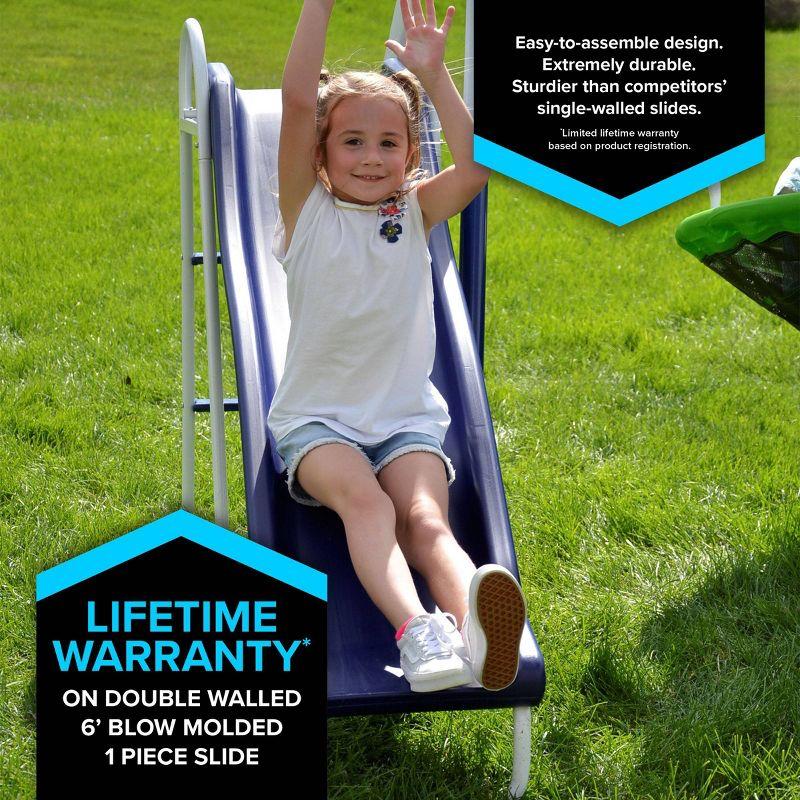 Sportspower Sportspower Outdoor Rosemead Metal Swing Set with Lifetime Warranty on 6' Double Wall Slide