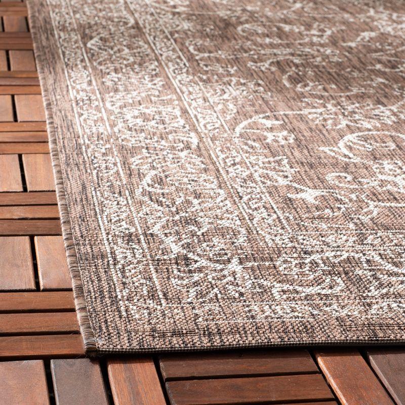 Courtyard CY8680 Power Loomed Indoor and Outdoor Area Rug - Brown/Ivory - 9'x12' - Safavieh
