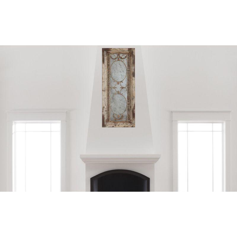 Storied Home Framed Antique Wall Mirror: Vintage Rectangular, Distressed Metal, No Assembly Required