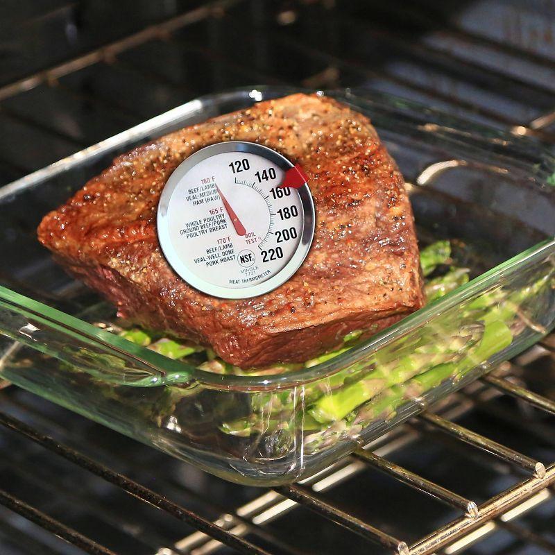 Escali Escali Oven Safe Meat Thermometer: Stainless Steel Analog, Clip Mount, Reads Celsius & Fahrenheit, 120-220°F Range