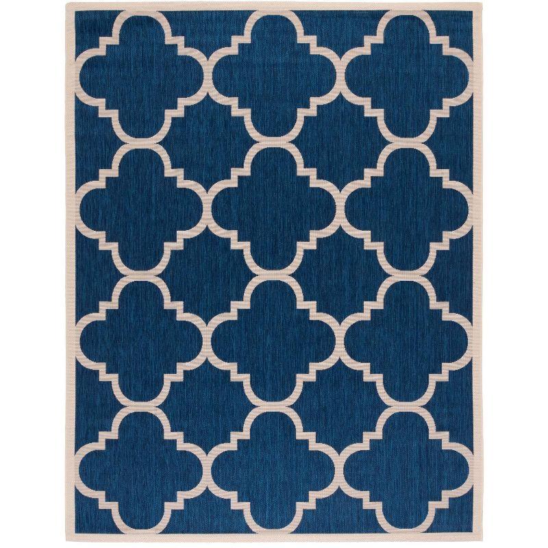 Courtyard CY6243 Power Loomed Indoor and Outdoor Area Rug - Navy/Beige - 8'x11' - Safavieh