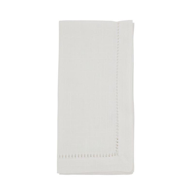 Saro Lifestyle Napkin With Hemstitch Border Design (Set of 12), 22"x22", White