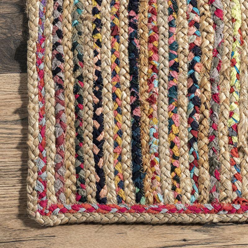 Nuloom Aleen Striped 5x8 Jute Indoor Area Rug for Dining Room Rug Neutral Rug Living Room Rug Kitchen, Multicolor