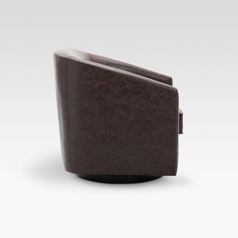 eLuxury Swivel Barrel Chair, Dark Chocolate