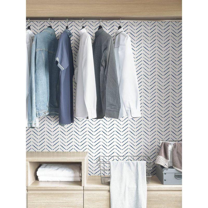 NuWallpaper Indigo Holden Peel and Stick Wallpaper: Removable Abstract Self-Adhesive PVC, 30.75 Sq Ft Coverage, Multicolored