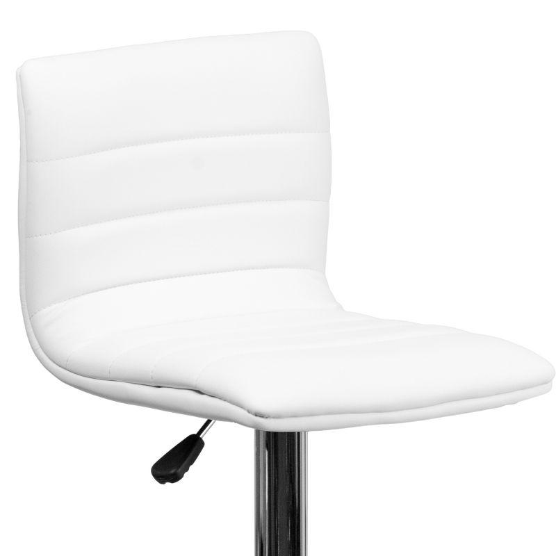 Flash Furniture Modern Vinyl Adjustable Height Barstool with Horizontal Stitch Back