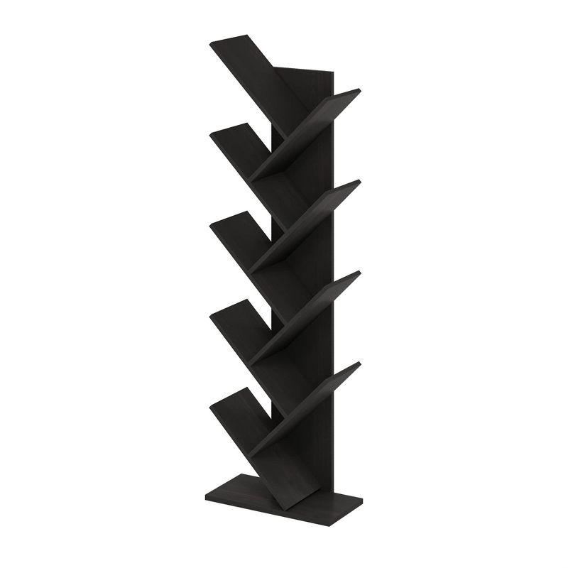 Furinno Tree Bookshelf 9-Tier Bookcase Floor Standing Book Rack Display Stand,Espresso