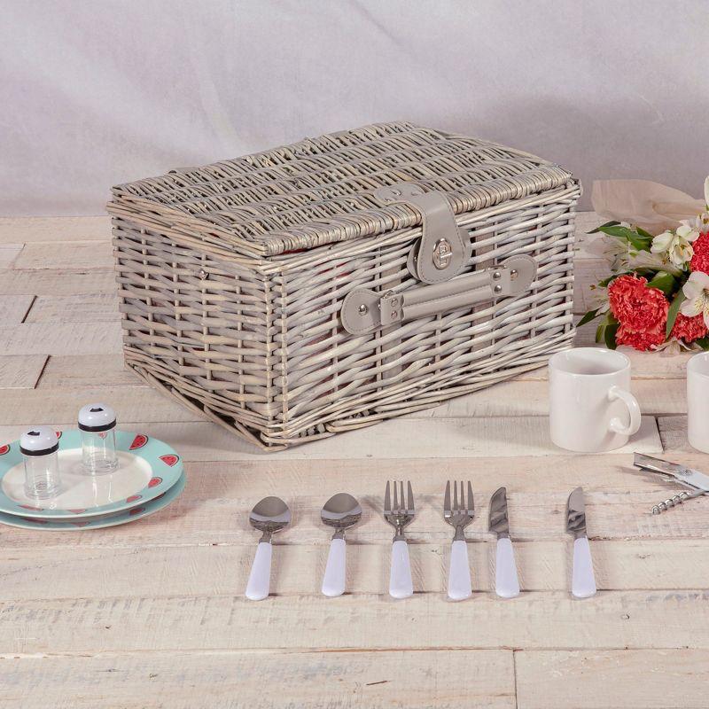 Picnic Time Catalina Wicker Picnic Basket with Picnic