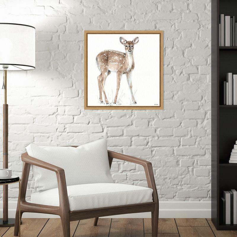 Amanti Art Forest Friends XII (Deer) by Lisa Audit Canvas Wall Art Print Framed 16-in. x 16-in. in Maple