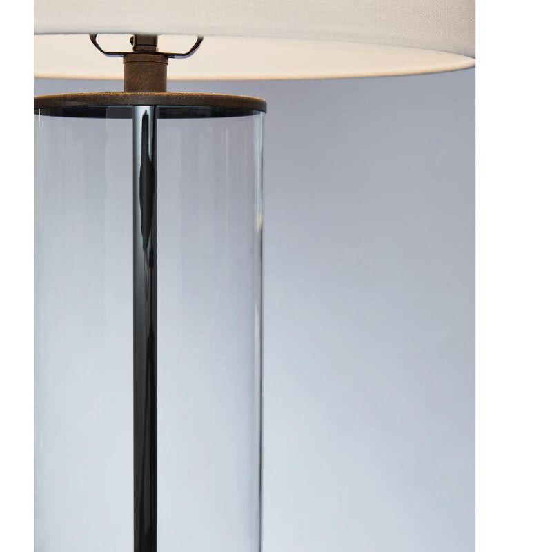 Signature Design by Ashley Wilmburgh Casual 25.75" Glass Table Lamp with USB-C Charging Port, Set of 2, Clear & Bronze Finish