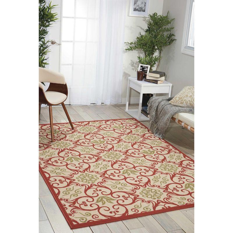 Nourison Caribbean Iv/Rust Indoor/Outdoor Area Rug CRB02 3'11" x 5'11"