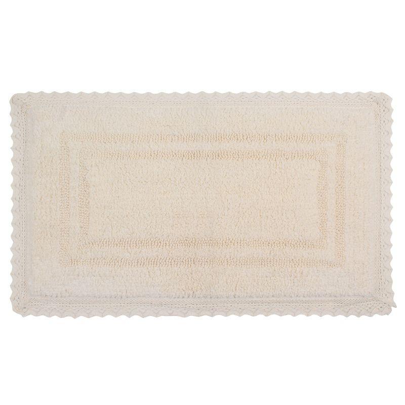 Opulent Beige Cotton Reversible Tufted Bath Rug