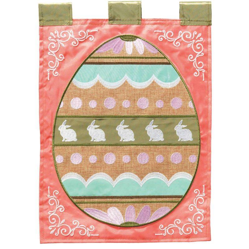 Magnolia Garden Large Easter Egg 13 x 18 Inch Burlap Polyester Garden Flag