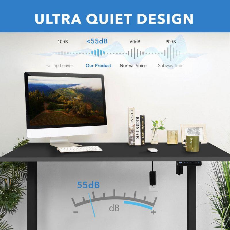Mount-It! Height Adjustable Electric Sit-Stand Black Desk with Black Tabletop