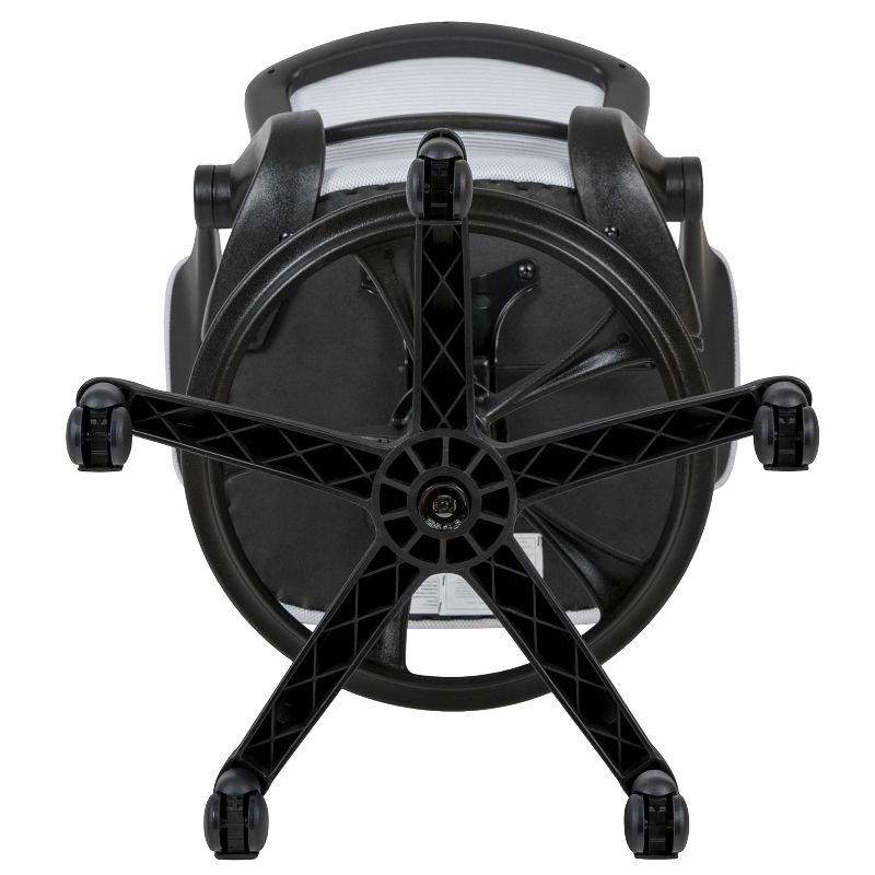 Mid-Back Mesh Ergonomic Drafting Chair with Foot Ring and Flip-Up Arms