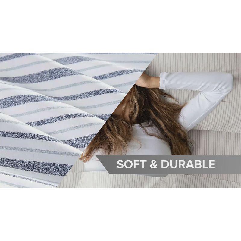 Full 200 Thread Count Printed Cotton Sheet Set Gray Stripe