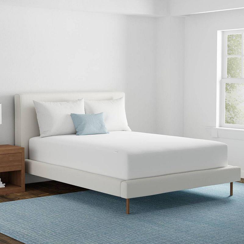 Allerease Queen Perfect Protection Cool Touch Waterproof Machine Washable Fitted Mattress Protector: Nylon & Polyethylene, Fits 18" Depth