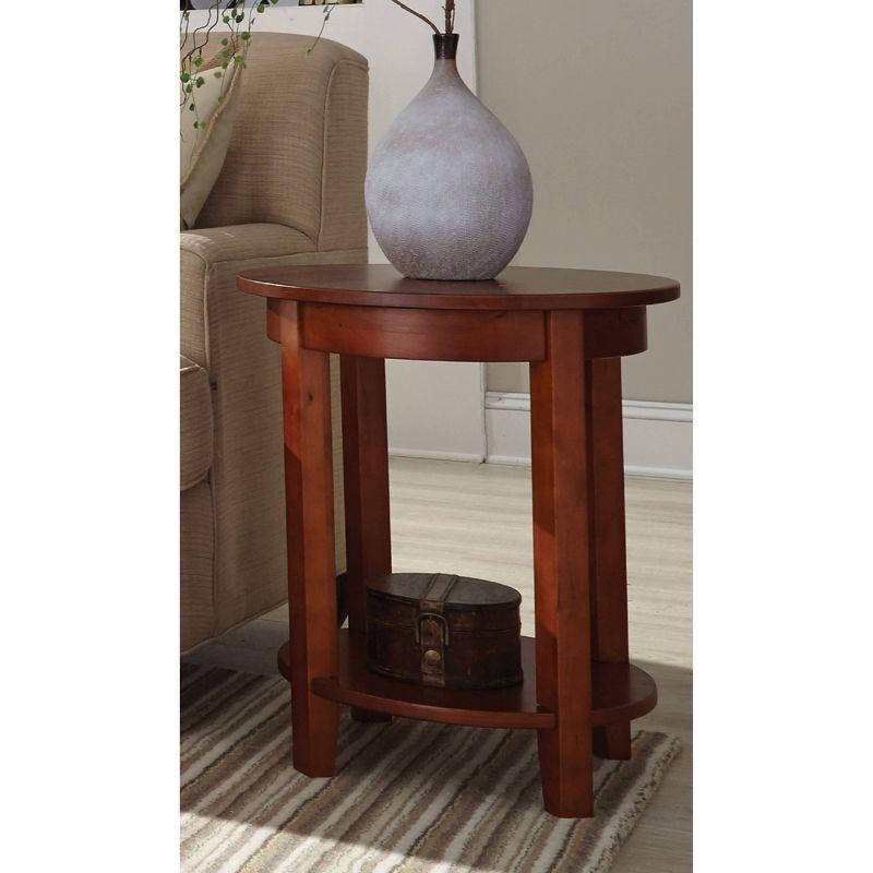 2-Shelf Side Table Hardwood Dark Red - Alaterre Furniture