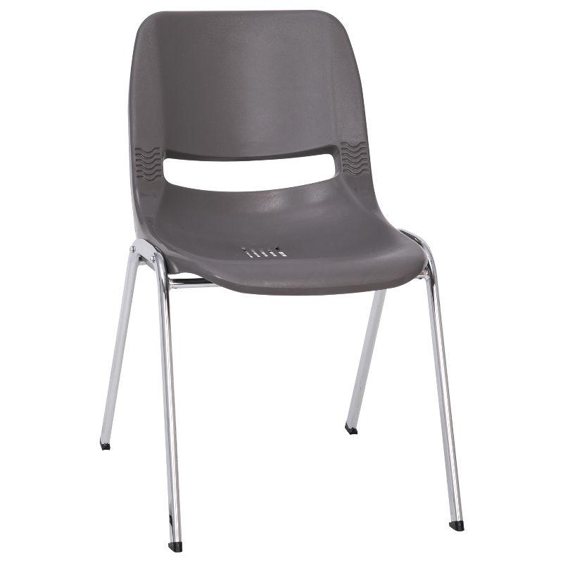 Kaia 880 lb. Capacity Ergonomic Shell Stack Chair with Chrome Frame