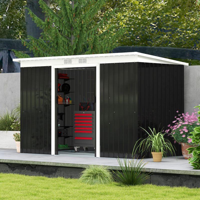 9 ft. W x 4 ft. D Metal Horizontal Tool Shed