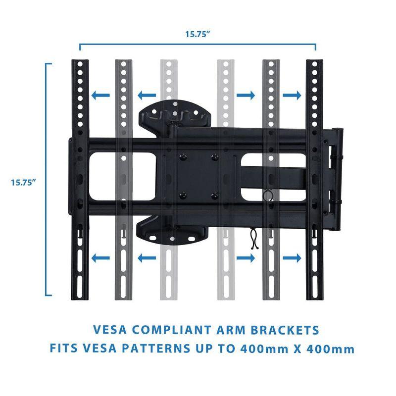 Mount-It! Full Motion TV Wall Mount | Long Arm TV Mount with 24 Inch Extension | Fits 32 to 55 Inch TVs with Up to VESA 400 x 400, 77 Lbs. Capacity