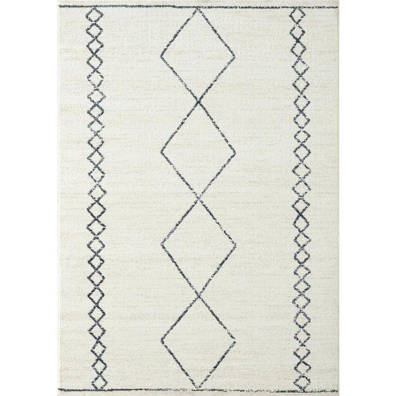 Adilenne Geometric Cream Area Rug