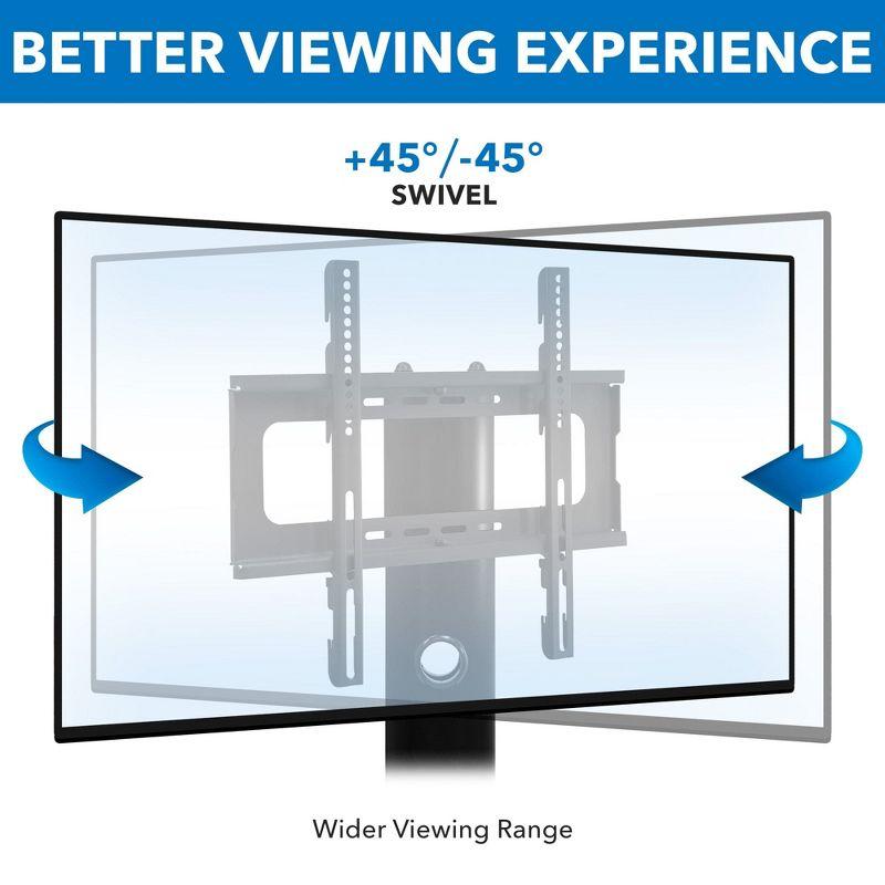 Mount-it Mount-It! Height Adjustable Floor TV Stand with Mount and Tempered Glass Shelves | Fits 32 - 55 in.